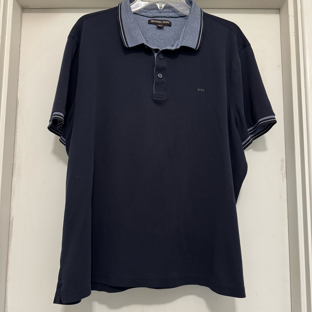Michael Kors Men's Navy Blue Polo Size XXL